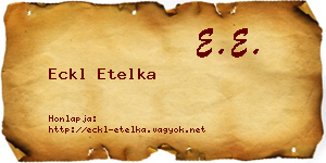 Eckl Etelka névjegykártya